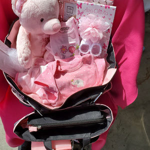 Baby Bloom Diaper Bag stuffed with goodies